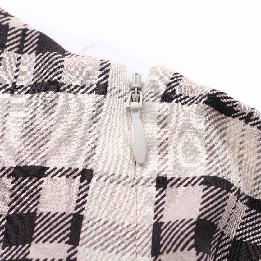 マークジェイコブス Marc Jacobs ワンピース グレーベージュ 黒 00 チェック柄 M シルク レディース 114 ベクトルパーク