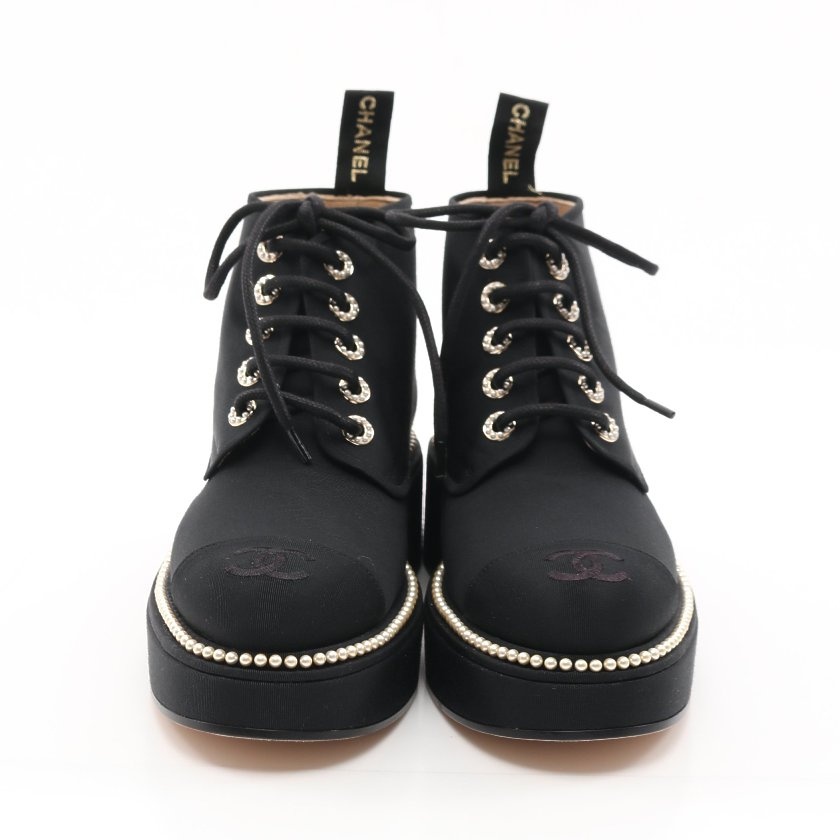 シャネル CHANEL ショートブーツ ココマーク 黒 36C シューズ