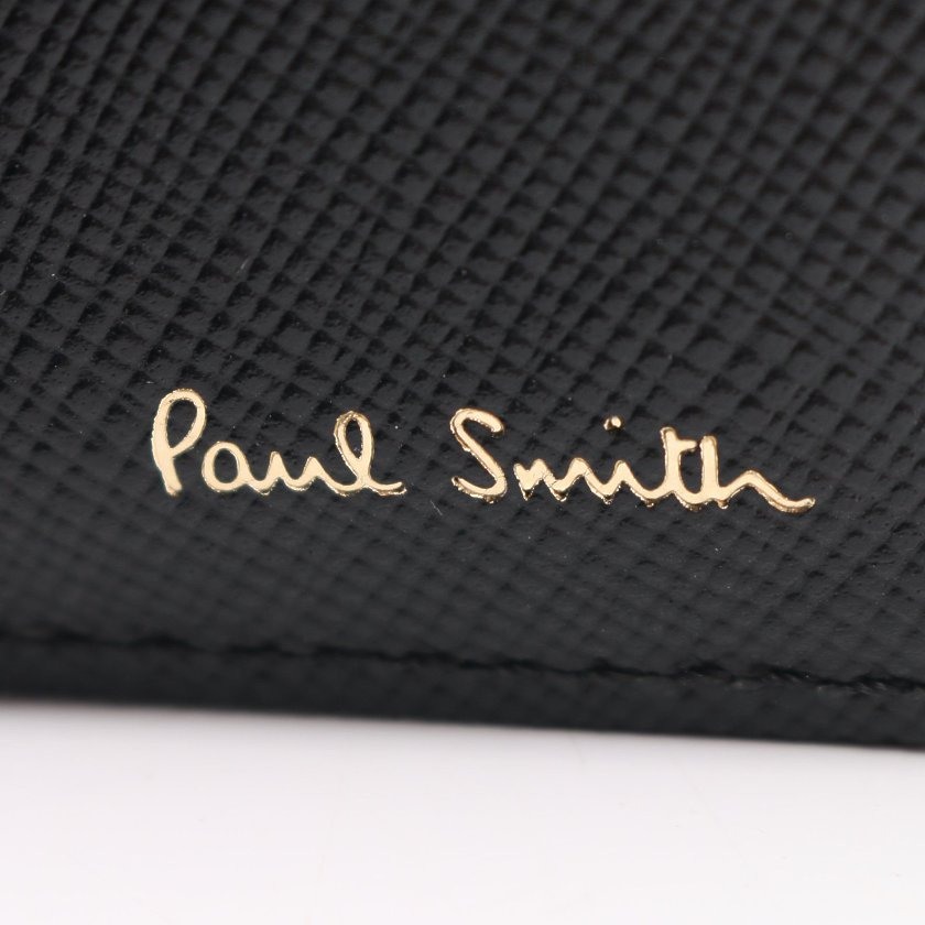 ポールスミス　Paul Smith　二つ折り財布 L時ジップ　黒　スミシーハート ポールスミス PAUL SMITH 二つ折り財布 スミシーハート 黒 小物