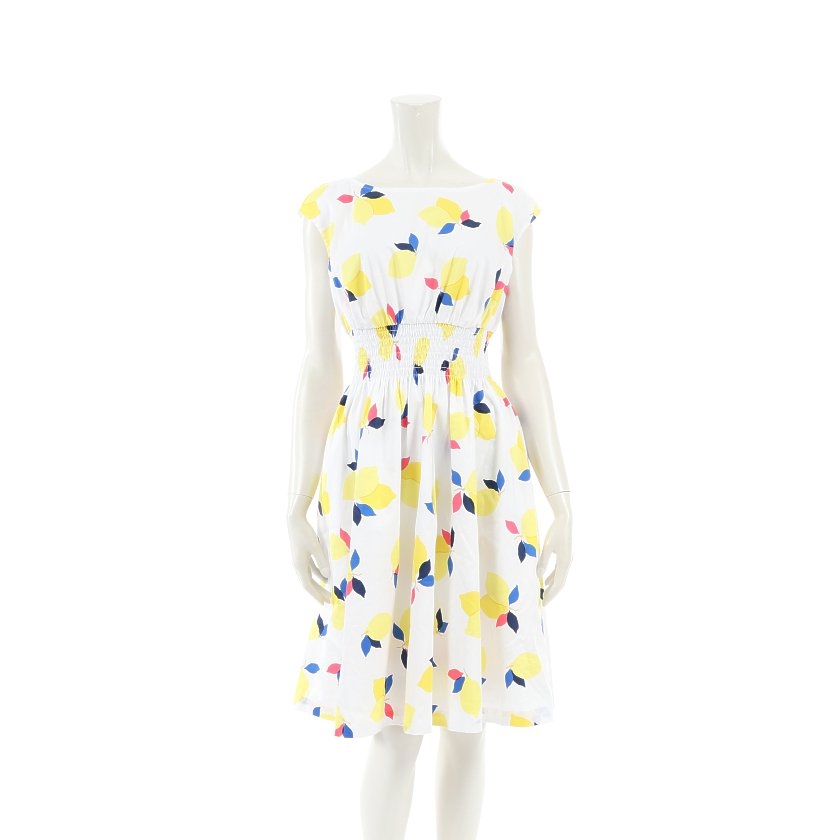 ケイトスペード Kate Spade ワンピース 白 マルチカラー 4 ノースリーブ Oumu1263 コットン Lemon Zest Blaire Dress レディース 114 ベクトルパーク
