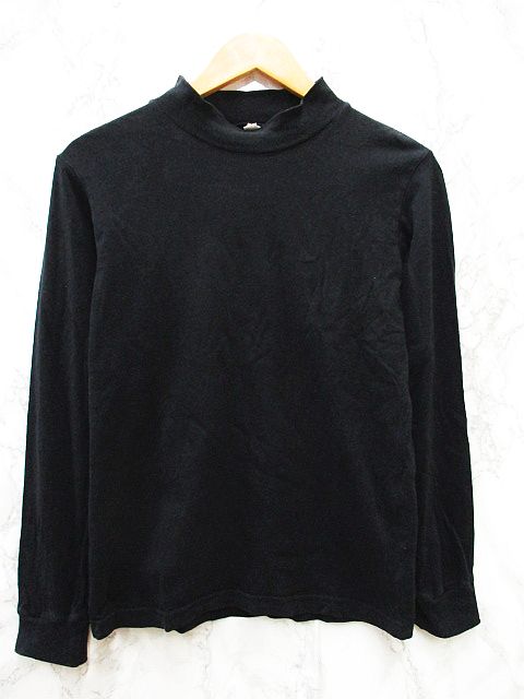 ユニクロ Uniqlo Tシャツ ロンt カットソー ボトルネック 無地 長袖 コットン S 黒 中古 115 ベクトルパーク