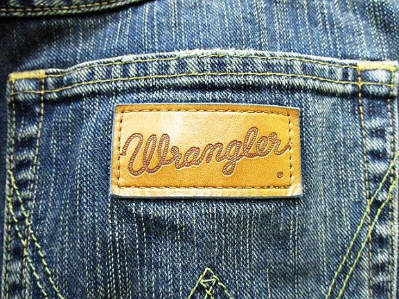 ラングラー Wrangler ジーンズ デニム ジーパン パンツ ストレート ルーズ W0494 パッチ ロゴ 股上深め 5ポケット ユーズドブルー 31 中古 115 ベクトルパーク