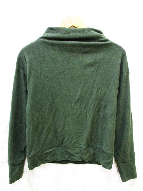 ユニクロ Uniqlo カットソー Tシャツ ニット 長袖 ハイネック ボトル 微起毛 パイル 無地 グリーン 緑 S 中古 115 ベクトルパーク