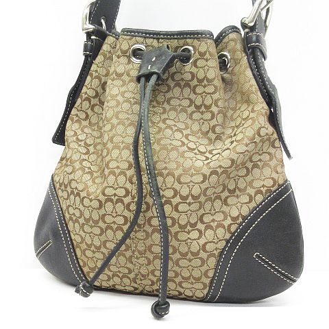 コーチ COACH 6387 ミニシグネチャー 巾着 ショルダー バッグ 