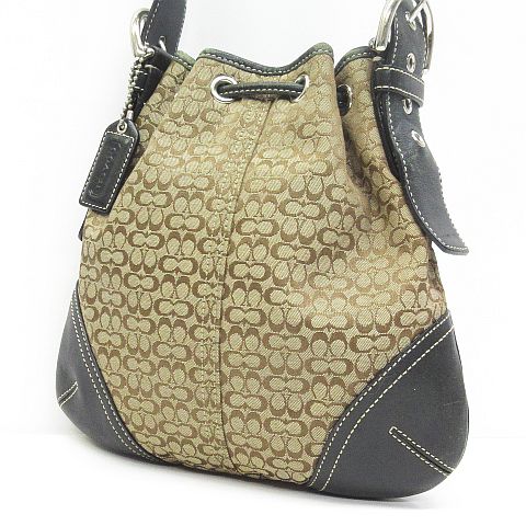コーチ COACH 6387 ミニシグネチャー 巾着 ショルダー バッグ 