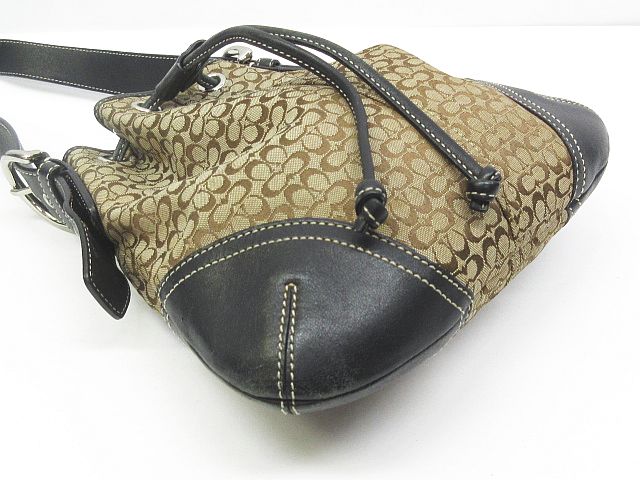 コーチ COACH 6387 ミニシグネチャー 巾着 ショルダー バッグ 