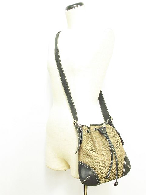 コーチ COACH 6387 ミニシグネチャー 巾着 ショルダー バッグ 