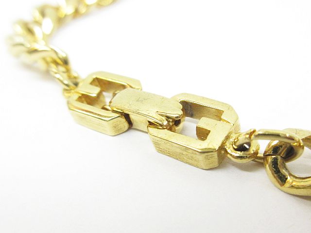 ジバンシィ GIVENCHY ブレスレット チェーン ペア 2点 セット ゴールド 