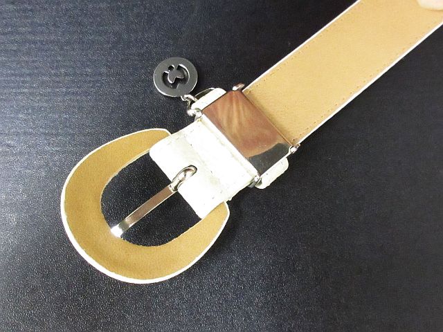 ミラショーン mila schon ベルト オーストリッチ 型押し ロゴ チャーム 