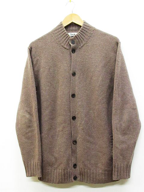 パパス Papas ウール100% ニット ジャケット ブルゾン スタンドカラー 