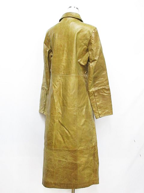 ✨奇跡の新品タグ付き GAP オールド 00s レザー ロングコート キャメル ギャップ GAP ロング レザー コート ジャケット ステンカラー