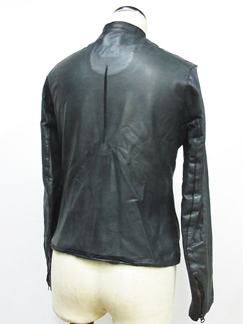 シシ sisii ライダース ジャケット レザー 牛革 シングル ジップアップ