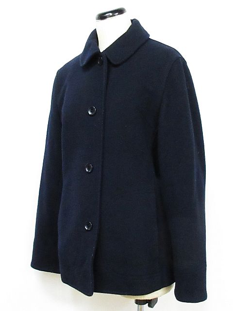 クロコダイル Crocodile ステンカラー コート ウール ハーフ丈 メルトン 濃紺 M Nk 141 01 レディース 116 ベクトルパーク