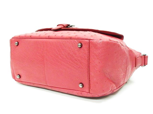 未使用品 Genuine Ostrich Leather オーストリッチ ショルダー バッグ 