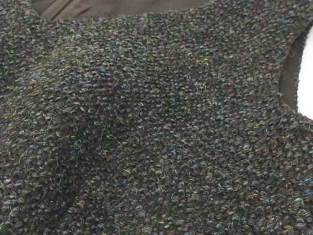 セオリーリュクス Theory Luxe ツイード ワンピース ノースリーブ ミニ Vネック フレア ラメ ウール混 ブラウン系 38 Mm 01 レディース 116 ベクトルパーク