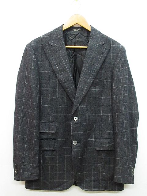 CORNELIANI チェック ピークドラペル テーラードジャケット