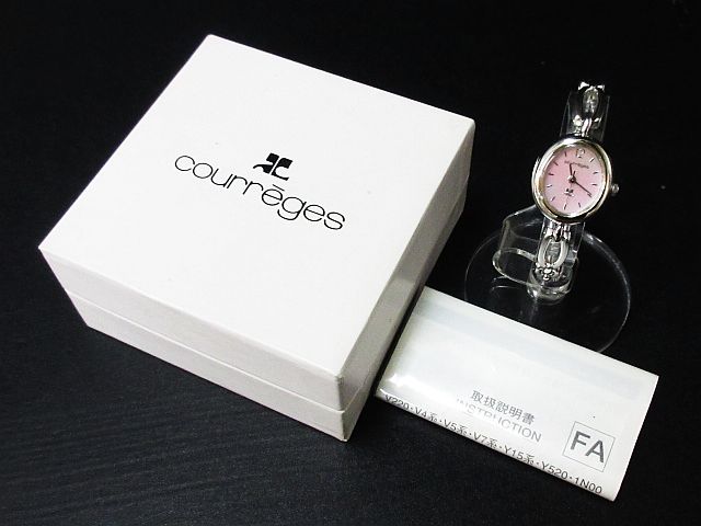 【稼働/良品】courregee クレージュ クオーツ ホワイト レディース Courreges クレージュ 腕時計 クォーツ 4N01-022A ゴールド