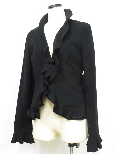 コムサイズム Comme Ca Ism ジャケット フォーマル フリル 黒 L Mm 196 01 レディース 116 ベクトルパーク