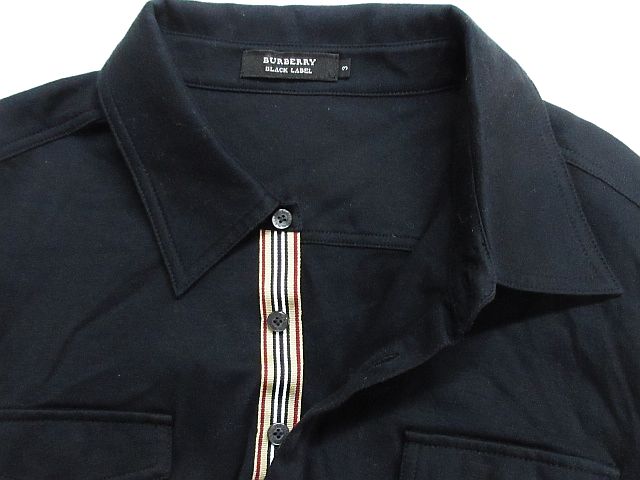 バーバリーブラックレーベル Burberry Black Label ポロシャツ 半袖 天竺 台襟 ロゴ プリント ポケット付き 黒 3 Nk 02 メンズ 116 ベクトルパーク