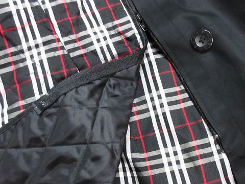 極美品 バーバリーブラックレーベル メルトンコート ノバチェック チンストラップ バーバリーブラックレーベル BURBERRY BLACK LABEL トレンチ コート