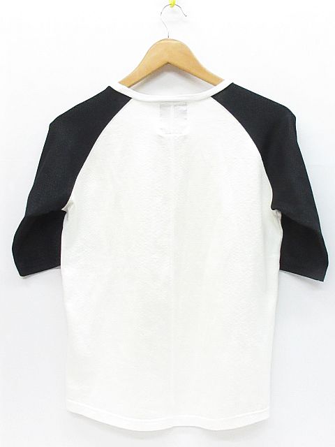 バックボーン Back Bone ラグラン カットソー Tシャツ 七分袖 厚手 オフホワイト 黒 M Mm 02 メンズ 116 ベクトルパーク