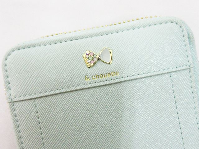 限定セール サマンサ シュエット Samantha Chouette ラウンドファスナー 二つ折り 財布 レザー コンパクト リボン ライトグリーン Km 3725 01 レディース 受注発注 Rawsome Co