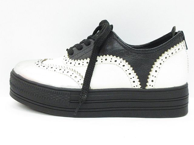 センソユニコ Senso Unico T B レザー スニーカー シューズ ウイングチップ 厚底 靴 白 黒 シルバー 23cm Mm 07 レディース 116 ベクトルパーク