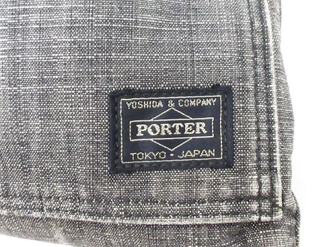 ポーター PORTER オンス デニム ショルダー バッグ 斜め掛け 縦