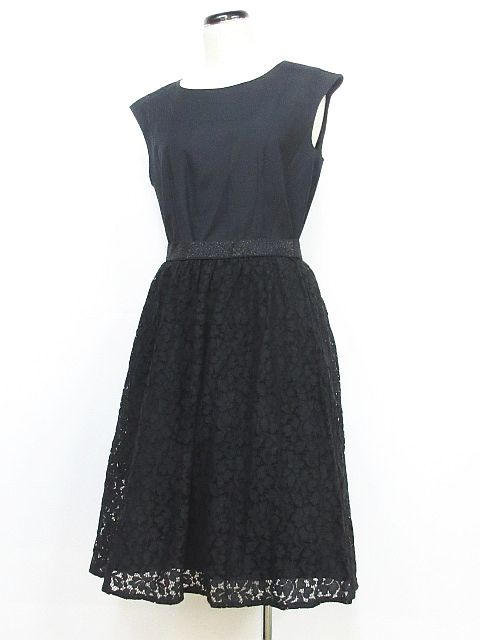 エル Elle 2way ワンピース ドレス フォーマル ノースリーブ レース ストレッチ 黒 Mm 01 レディース 116 ベクトルパーク