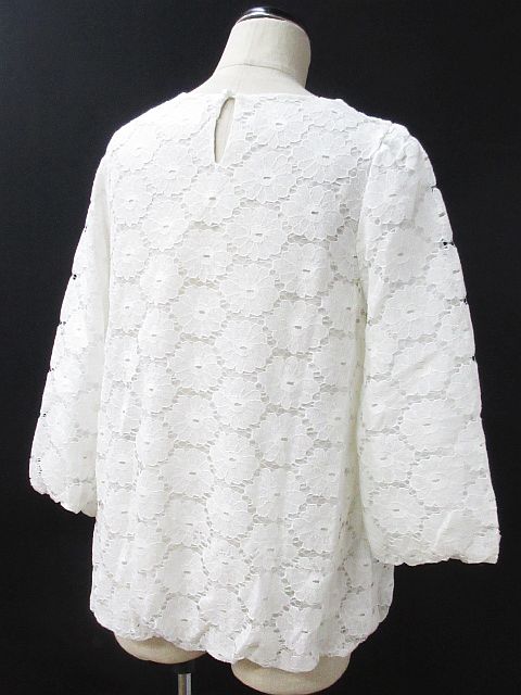 TOKYO FASHION 総レース カットソー 七分袖 オフホワイト S ※MM