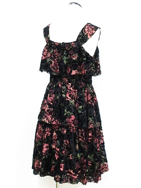 ロイスクレヨン Lois Crayon ワンピース 膝丈 ノースリーブ シルク混 絹紺 ティアード フリル 花柄 バラ レース 黒系 M Nk 01 レディース 116 ベクトルパーク ロイスクレヨン Lois Crayon ワンピース 膝丈 ノースリーブ シルク混 絹紺 ティアード フリル 花柄 バラ レース 黒系 M Nk 01 レディース 116 ベクトルパーク