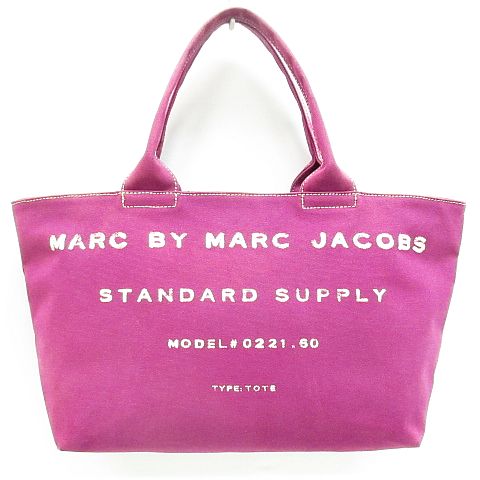 マークバイマークジェイコブス Marc By Marc Jacobs トート バッグ キャンバス プリント 大容量 鞄 赤紫 Nk 07 メンズ レディース 116 ベクトルパーク