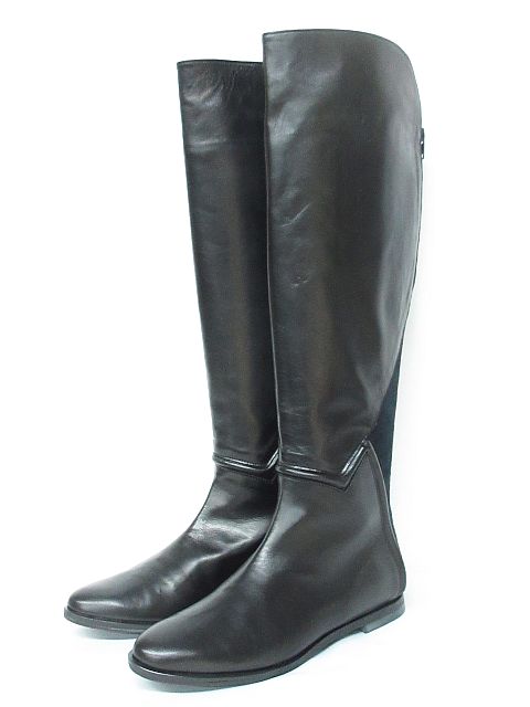 ツモリチサト TSUMORI CHISATO ロング ブーツ 山羊革 レザー×スエード  