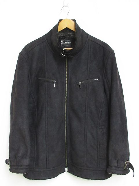 Thruxton フェイクムートン ジャケット ブルゾン スタンドカラー ダークグレー Ll Km 3854 02 メンズ 116 ベクトルパーク