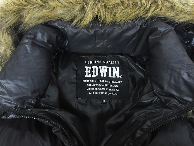 エドウィン EDWIN ダウン ジャケット ジップアップ フェザー混 フード 
