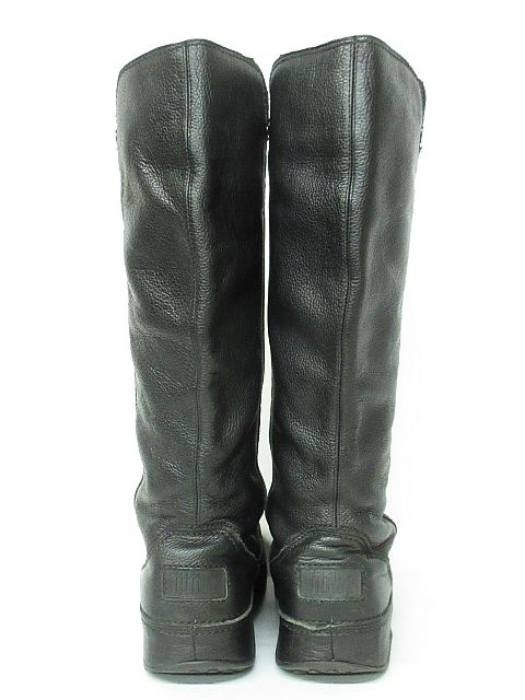 フィットフロップ fitflop ブーツ ロング レザー 厚底 黒 38 ◇NK 