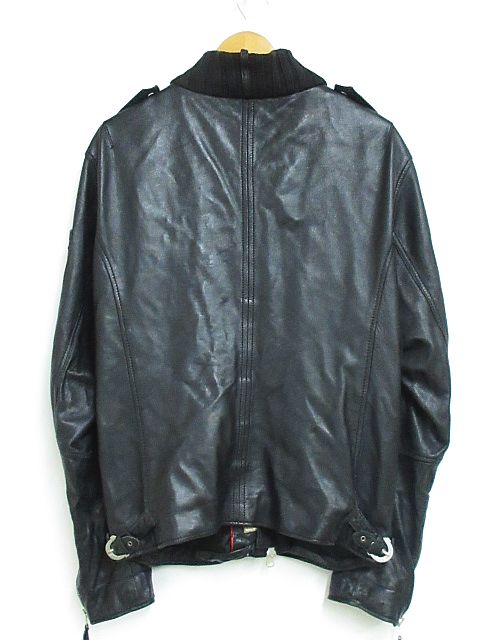 トゥルーレリジョン TRUE RELIGION レザー ジャケット 革ジャン ジップ 