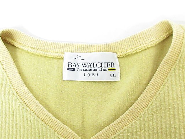ベイウォッチャー BAY WATCHER カットソー Tシャツ 長袖 Vネック 刺繍 
