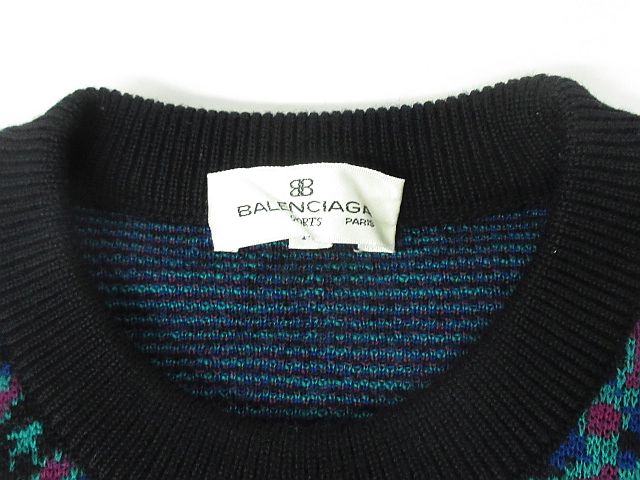 バレンシアガ BALENCIAGA ウール100% ニット セーター ペイズリー柄 総 