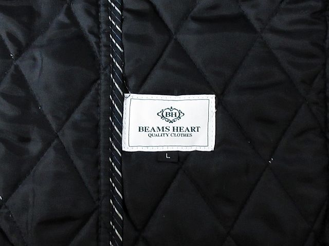 ビームスハート Beams Heart キルティング コート ジャケット 中綿 パイピング 黒 L Nk 02 メンズ 116 ベクトルパーク