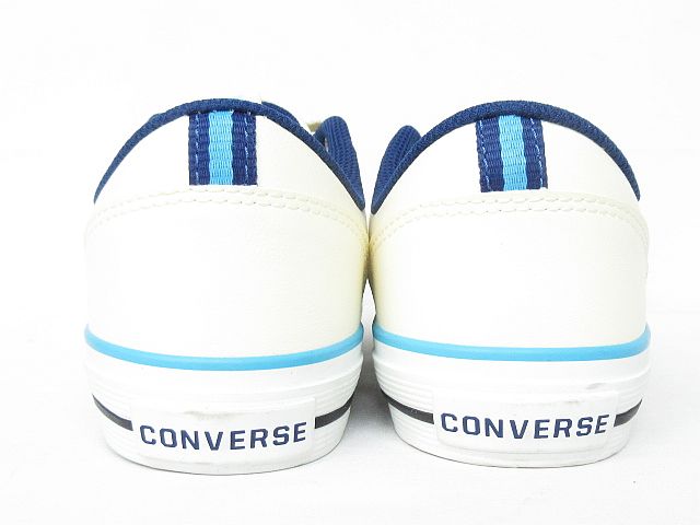 コンバース Converse スニーカー ローカット フェイクレザー 合皮 ライン 靴 クリーム ブルー系 24cm Mm 07 レディース 116 ベクトルパーク