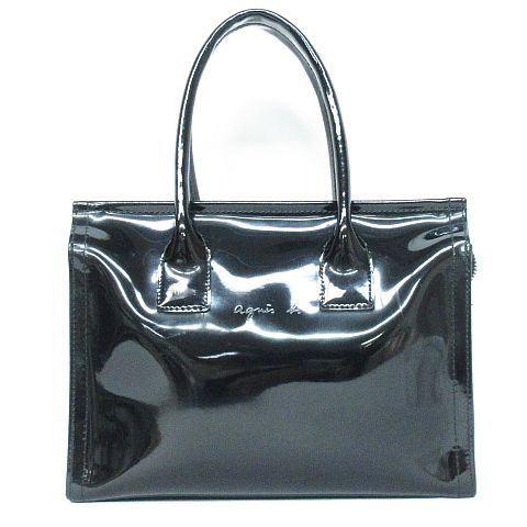 アニエスベー Agnes B ハンドバッグ エナメル 鞄 黒 Mm 07 レディース 116 ベクトルパーク