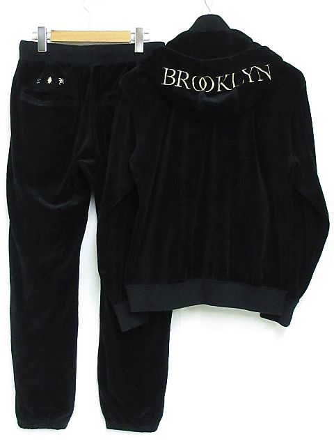 カールカナイ Karl Kani セットアップ 上下セット ベロア スウェット フード 刺繍 黒 M Nk 02 メンズ 116 ベクトルパーク