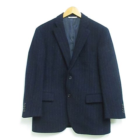 ダーバン Durban ウール100 ツイード ブレザー テーラード ジャケット ストライプ シングル 2b ネイビー 紺 Ab4 Mm 165 02 メンズ 116 ベクトルパーク