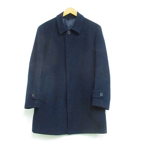 ロンナー Lonnner By Hand Work ツイード コート ステンカラー 比翼 ウール ネイビー 紺 Mm 02 メンズ 116 ベクトルパーク