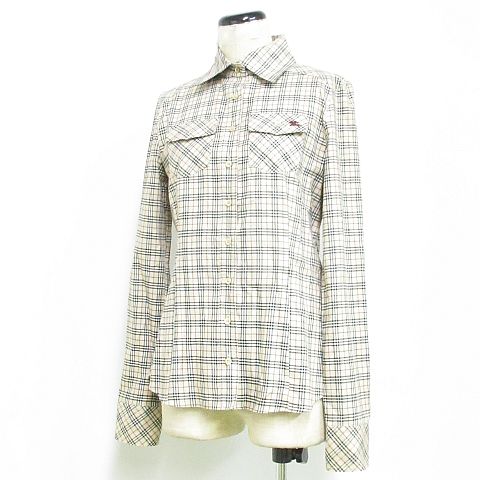 バーバリーブルーレーベル Burberry Blue Label シャツ ブラウス ノバチェック コットン ベージュ 38 Mm 17097 01 レディース 116 202010080692 ベクトルパーク