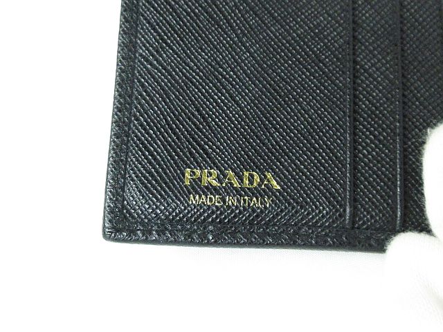 プラダ PRADA 1MH176 サフィアーノ レザー 三つ折り 財布 ブラック 黒
