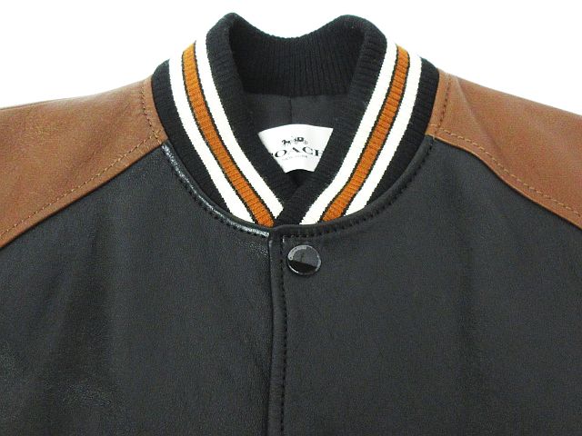 コーチ COACH スタジャン レザー ジャケット 羊革 35014 ブラック 