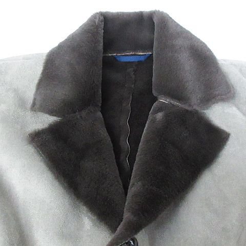 【G-stage】グレー フェイクムートン　チェスターコート ジーステージ G-STAGE フェイクムートン コート チェスターコート