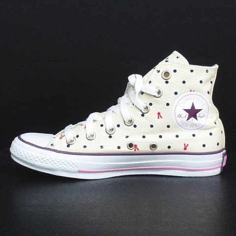 コンバース Converse アースミュージックアンドエコロジー ハイカット スニーカー ドット柄 靴 ベージュ 23 5cm Km 4600 07 レディース 116 ベクトルパーク